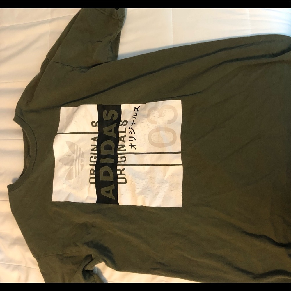 Army Green adidas tee original men & women white